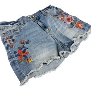 Boho Stretch Denim Embroidered Women Shorts